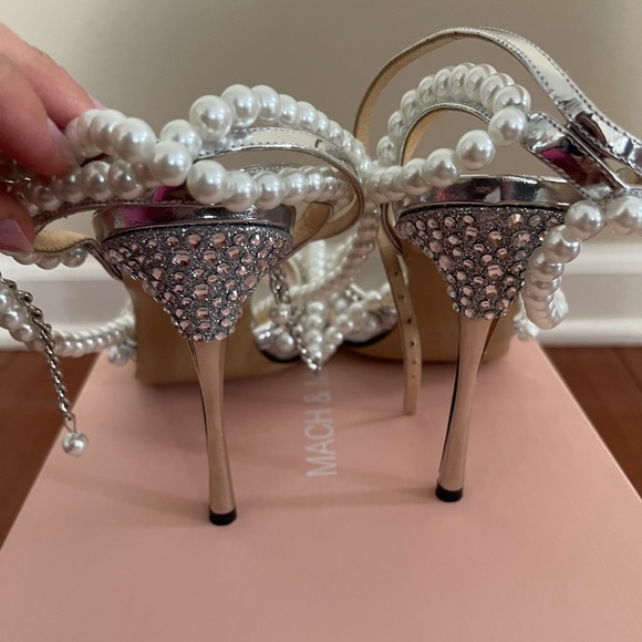 BNIB MACH & MACH Diamond of Elizabeth Pearl PVC Clear Pumps 39 - Picture 11 of 14